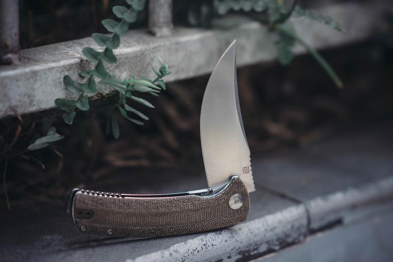 ARTISAN CUTLERY Folding Knife Arroyo (ATZ-1845) AR-RPM9 Steel Blade and Micarta Tactical Handle, Folding HuntingKnife for Everyday Carry and Survival Tools Survival Gear