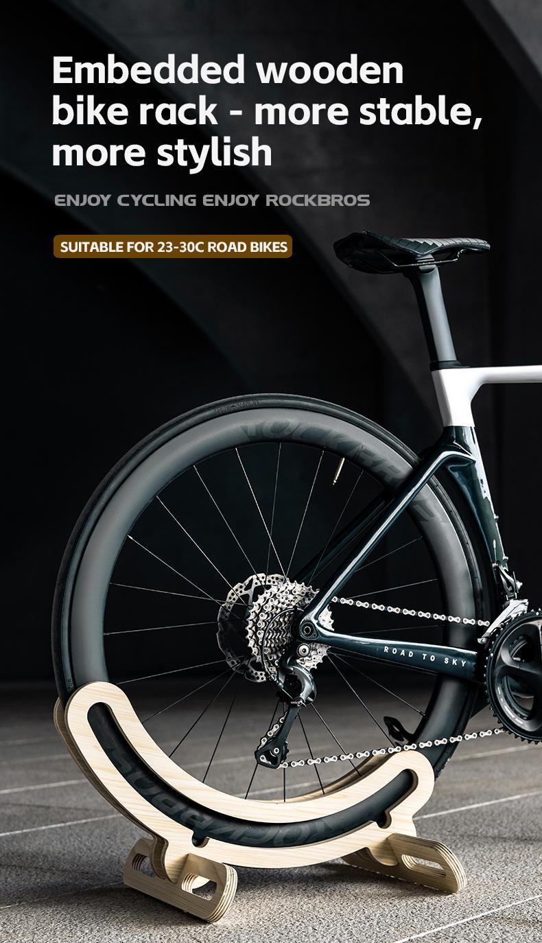 ROCKBROS Bike Stand Bicycle Parking Rack For 23-30/700C Support Wooden Bracket Bike Support Rack Wheel Holder