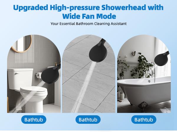 Hibbent Upgraded All Metal 10"Rainfall Showerhead Combo, High Pressure Shower Head with 10-Spray Mode Handheld, Innovative 4-way Diverter with Pause Mode, 71'' Shower Hose and Handheld Holder, Black