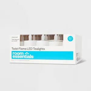 50ct Twist-Flame LED Tealight Candles (White) - Room Essentials