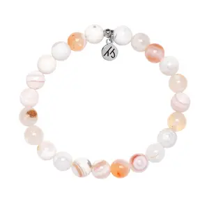 Defining Bracelet- Purity Bracelet with White Natural Agate Gemstones