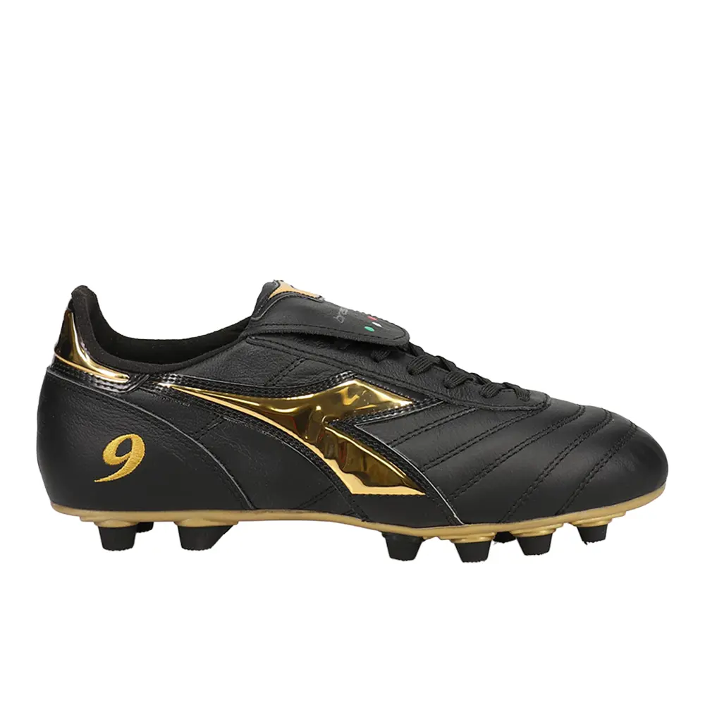 diadora Mens Brasil Number 9 Italy Lightweight Plus Mdpu Firm Ground Soccer Cleats Cleated - Black