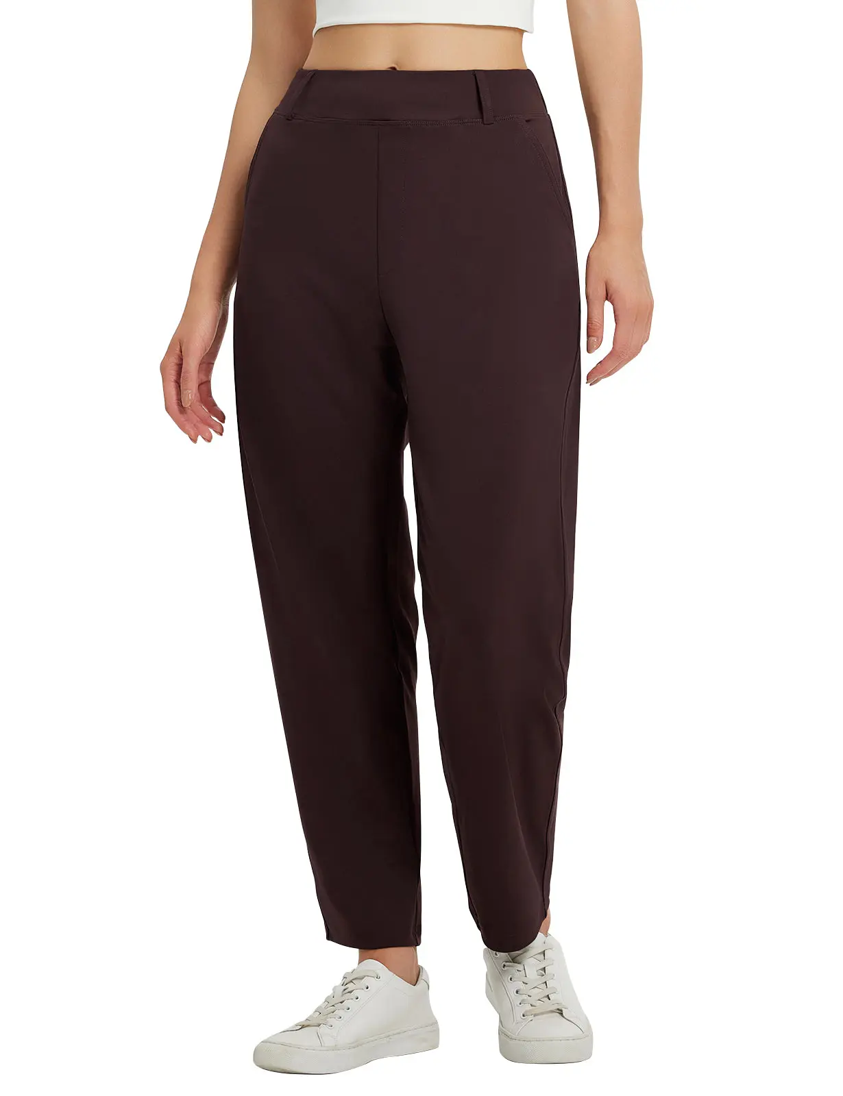 baleaf Womens Ankle Barrel Pants Stretch Travel Pants Petite Work Pants Casual Slacks with Pockets