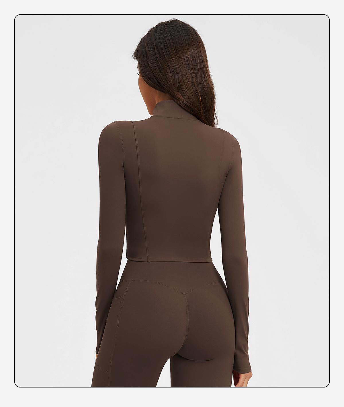 MFVIM Autumn Winter Stand Collar Jacket Zipper Windproof Versatile Warm Top Fitness Running Fleece Lined Sports Coat Women Workout Clothes