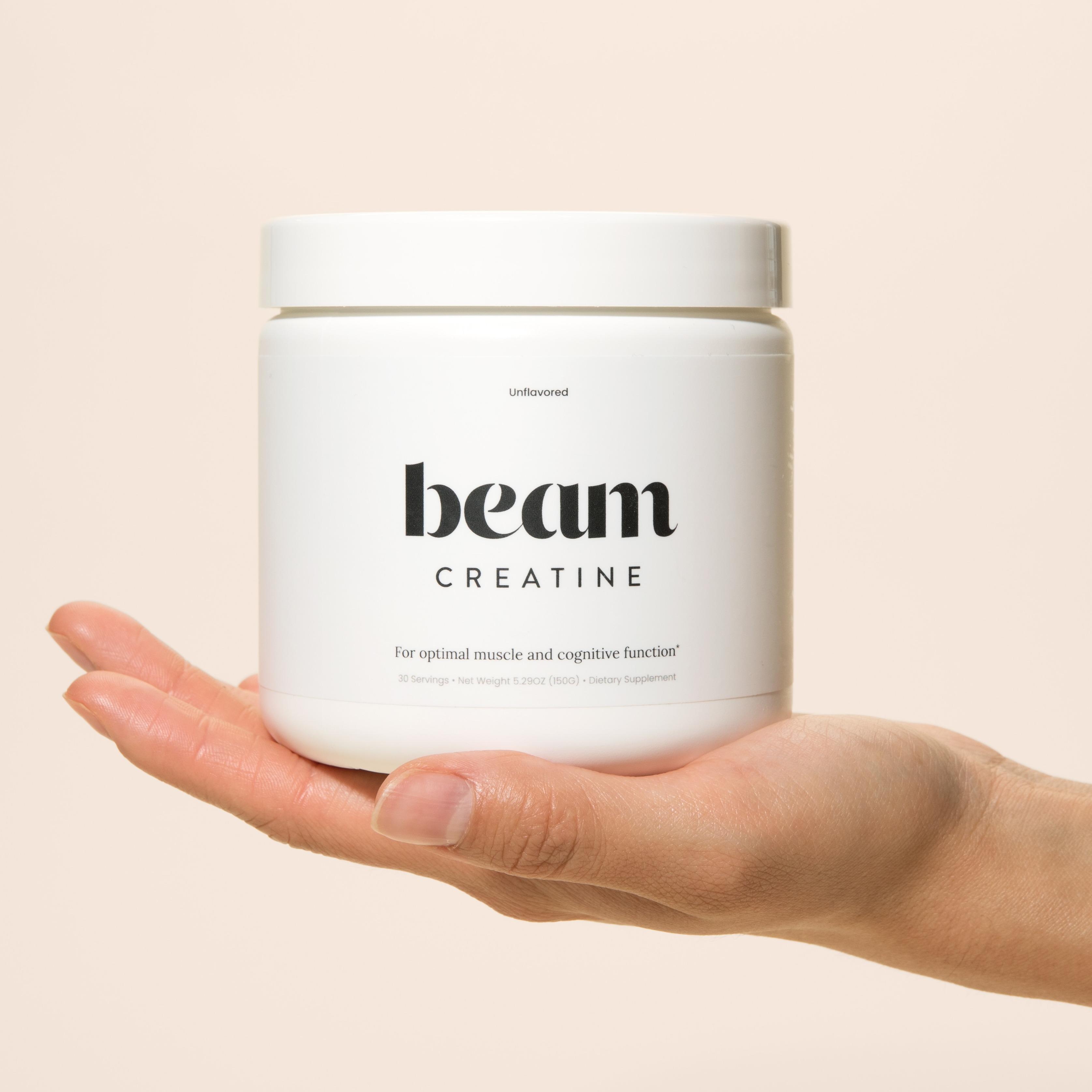 Beam Creatine Monohydrate Powder, 30 Servings, Micronized & Unflavored, Strength, Endurance & Recovery Support, Nutrition Dietary Power Blend Supplement Vitamin Blend