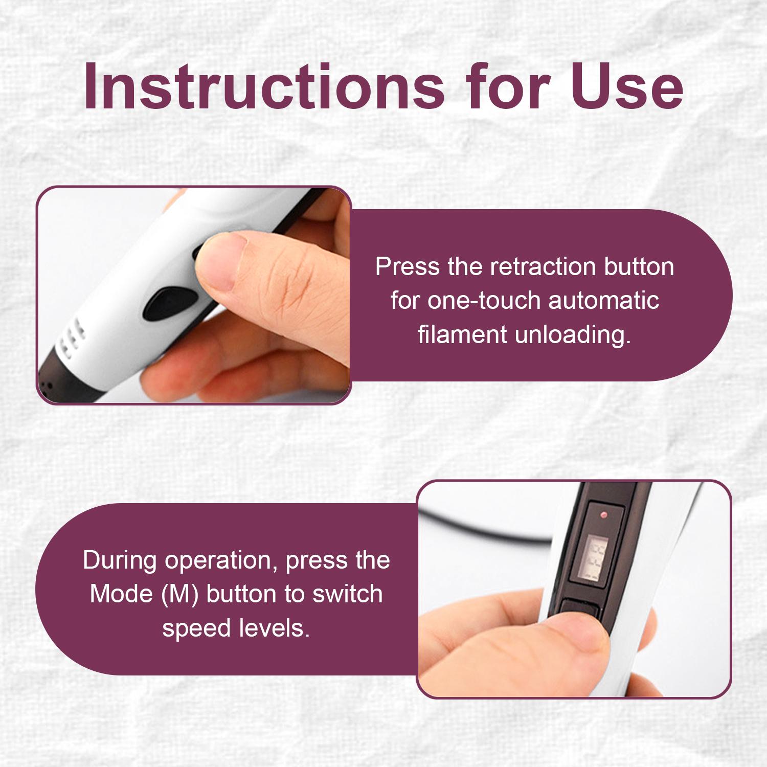 3D Printing Pen Set, 1 Set 3D Pen with PLA Filament & Accessories, Creative Learning Art Activity Set, DIY Painting Supplies for Home School