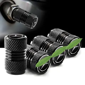 4-piece set of tire valve caps for Mercedes-Benz models, corrosion-resistant, universal aluminum alloy dust caps, made of metal, dustproof and waterproof, durable, suitable for cars, bicycles, and motorcycles, practical!
