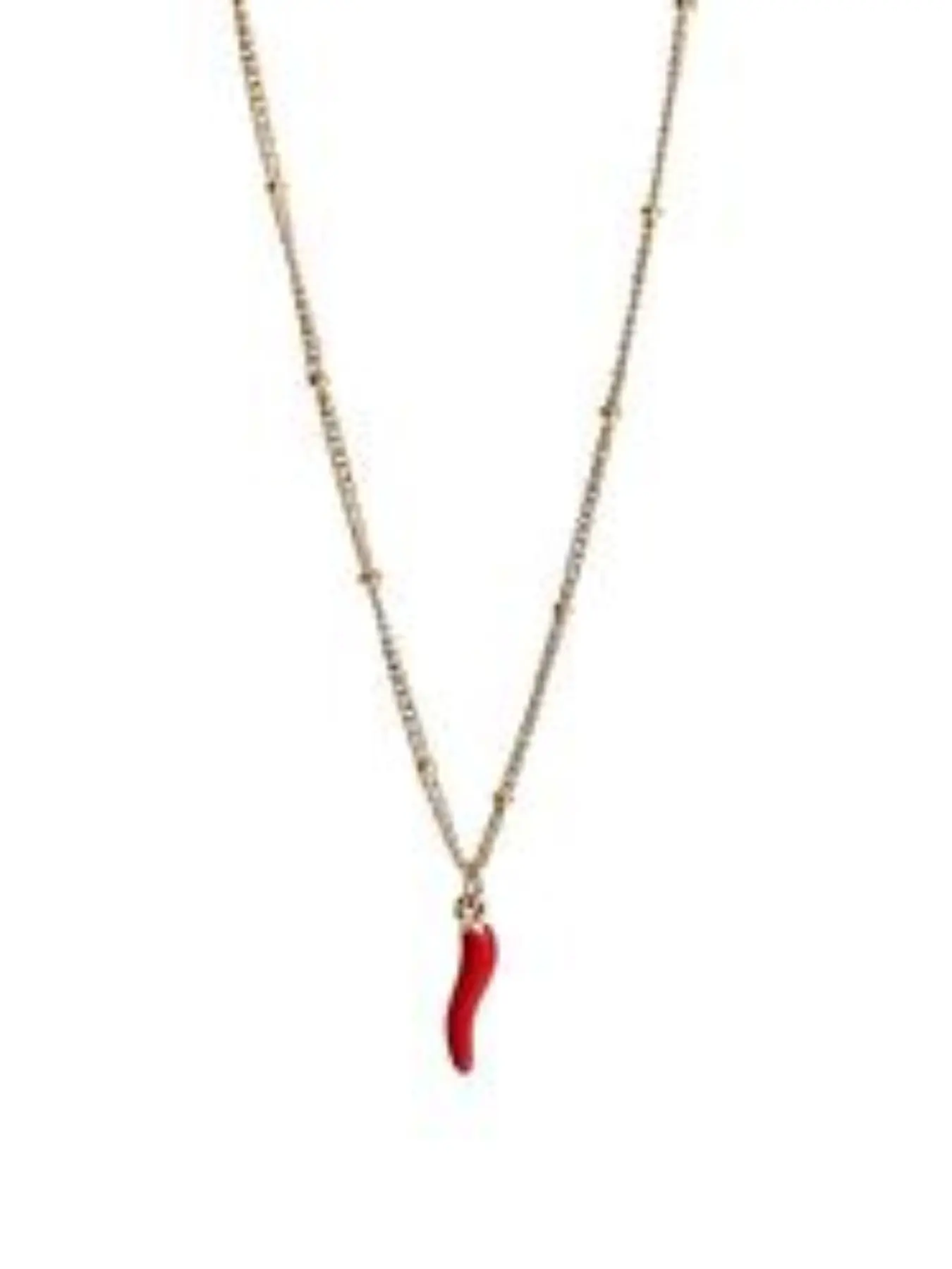 Vintage Chili Pepper Pendant Necklace, Stainless Steel Fade-Resistant Beaded Chain, Retro Style Jewelry for Women and Men