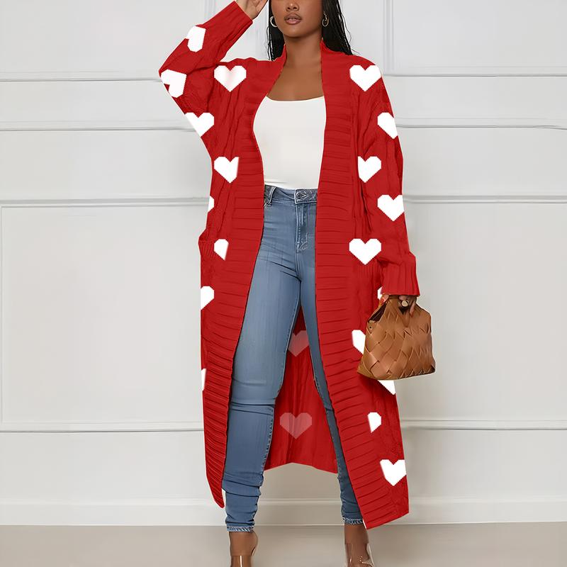 Women's Solid Color Textured Drop Shoulder Pocket Longline Cardigan, Casual Open Front Long Sleeve Knitwear for Fall & Winter, Women's Knit Clothing for Daily Wear, Lady Baggy Cardigans for Women, Womenswear, Casual Knit Top