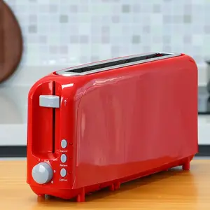 2 Slice Slim Toaster, Single 10" Long Slot Toaster Fits Bagels & Artisan Bread, 6 Shade Settings, Cancel/Reheat/Defrost, Removable Crumb Tray, Auto Shut-Off, Red