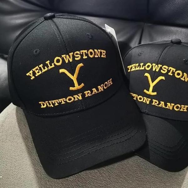 YELLOWSTONE Hat Black, Embroidered Logo, Stylish x Adjustable  - Officially Licensed