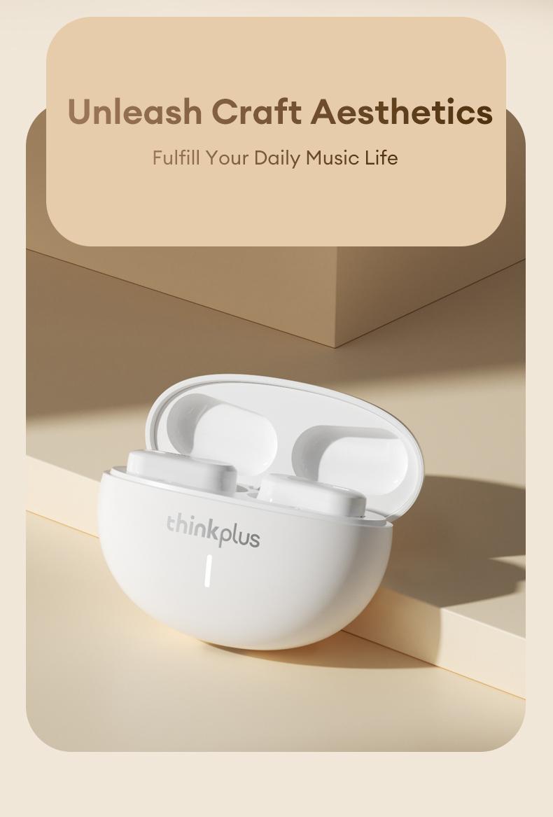 Lenovo LP19 In-Ear Wireless Earbuds with Bluetooth 5.1 for Faster, More Stable Connection, 360° Surround Sound, Hi-Fi Audio Quality, Smart Compatibility, Wireless Headphones for Music & Phone Calls