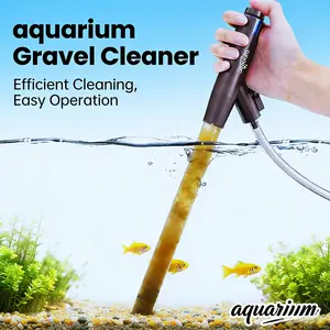 SEAOURA Adjustable Aquarium Vacuum Gravel Cleaner Manual Siphon Fish Tank Cleaner with Air Push Button Python Style Water Changer Kit for Waste Removal Sand Washing & Water Changing Effortless Suction to Suck Fish Manure & Debris for Freshwater