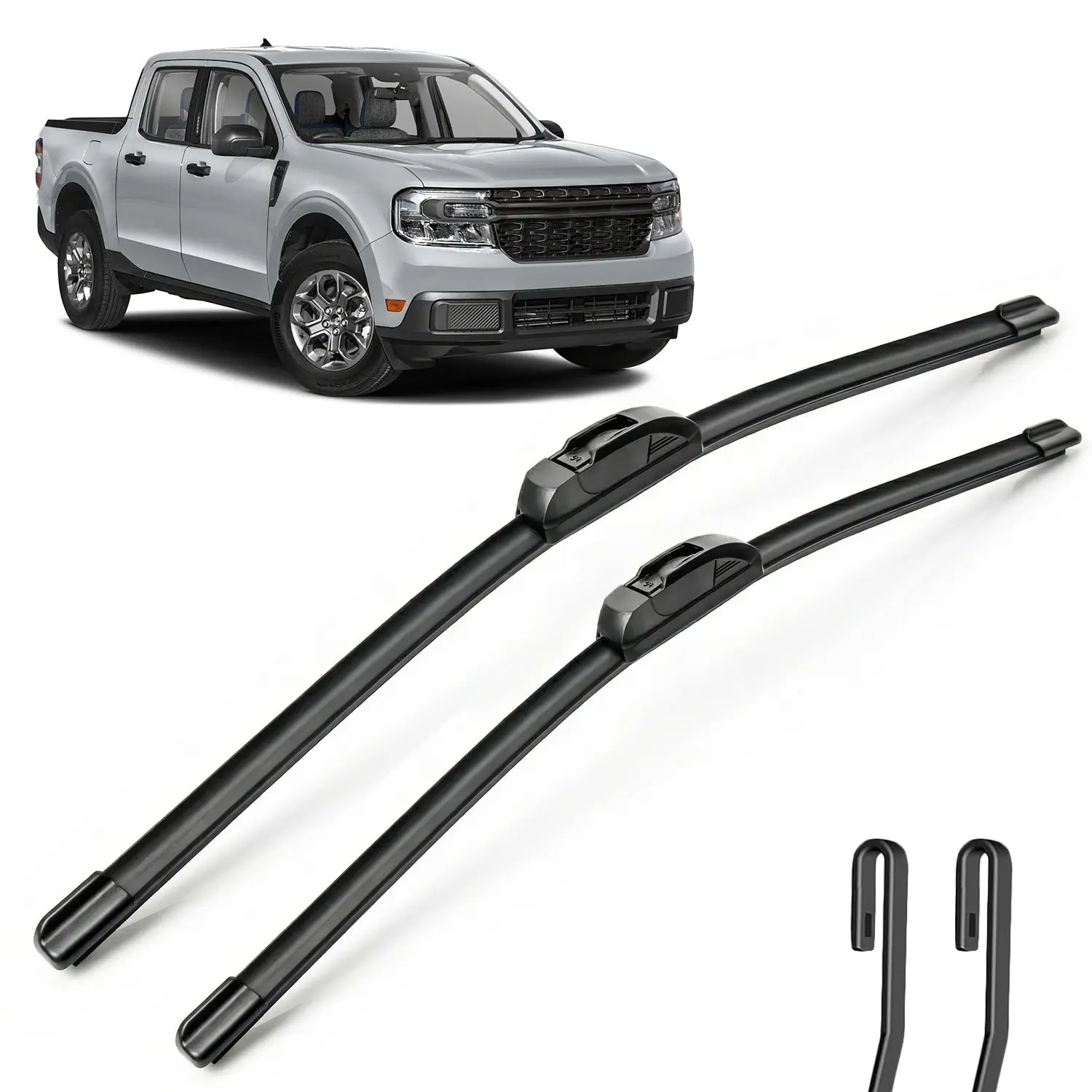 Hook-Type Windshield Wiper Blades Set (22"+22" & 22"+20"), U-Hook Mount Suits Compatible Arms, All-Season Rubber Refills, Streak-Free Silent Wiping, Easy Install Replacement for Cars/SUVs/Trucks, Durable Rain Performance, Hook (J-Hook)