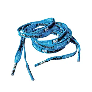 i love boobies! Shoelaces Blue