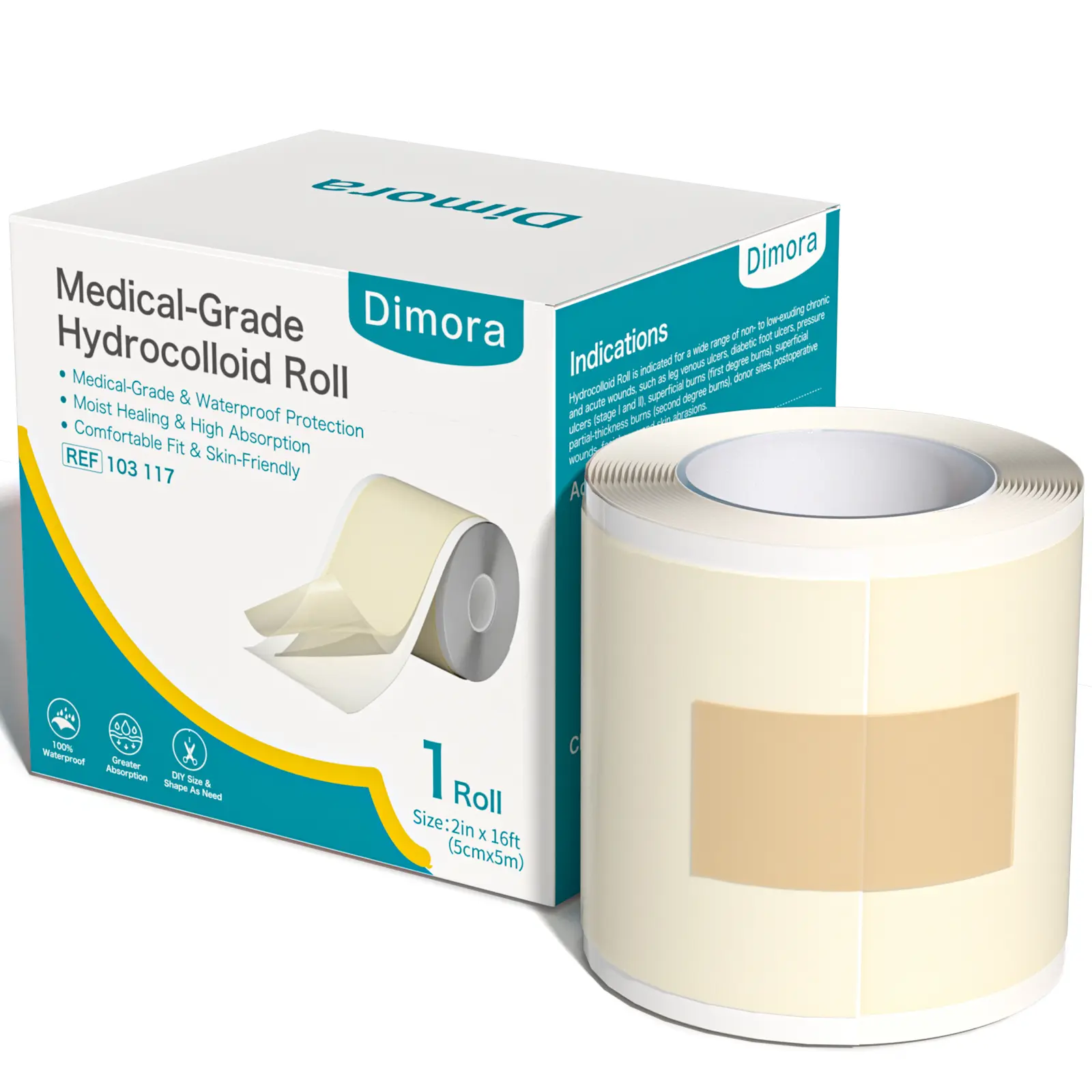 (HSA/FSA Eligible) Dimora Medical-Grade Hydrocolloid Acne Patch Roll, Cuttable Overnight Pimple Patches, Large Roll (2 in x 16 ft), for Acne, Open Wounds & Facial Oil Absorption tiktokshopbacktoschool