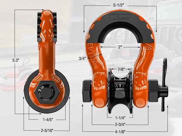 Nilight 3/4" D-Ring Shackle with Towing Pulley – 4.75 Ton (9,500 Lbs) Heavy Duty Off-Road Recovery Shackle Kit with Isolators & Washers – 2 Pack for Jeep, Truck, ATV, UTV, Tractor & Winch Ropes Straps Nilight 3/4" D-Ring Shackle with Towing Pulley – 4.75 Ton (9,500 Lbs) Heavy Duty Off-Road Recovery Shackle Kit with Isolators & Washers – 2 Pack for Jeep, Truck, ATV, UTV, Tractor & Winch Ropes Straps