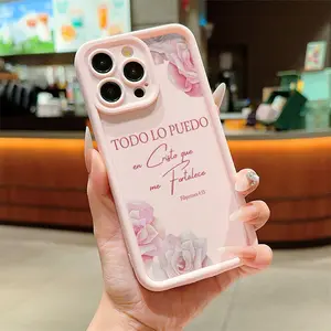 Phone Case: TPU Drop-proof Full-coverage Precise Protective Case Featuring Pink Roses and Philippians Theme, Suitable for Apple iPhone 17 16 15 14 13 12 11 PRO MAX PLUS,AIR Mini SE and iPhone XS MAX. Ideal as a Birthday or Christmas Gift for Couples