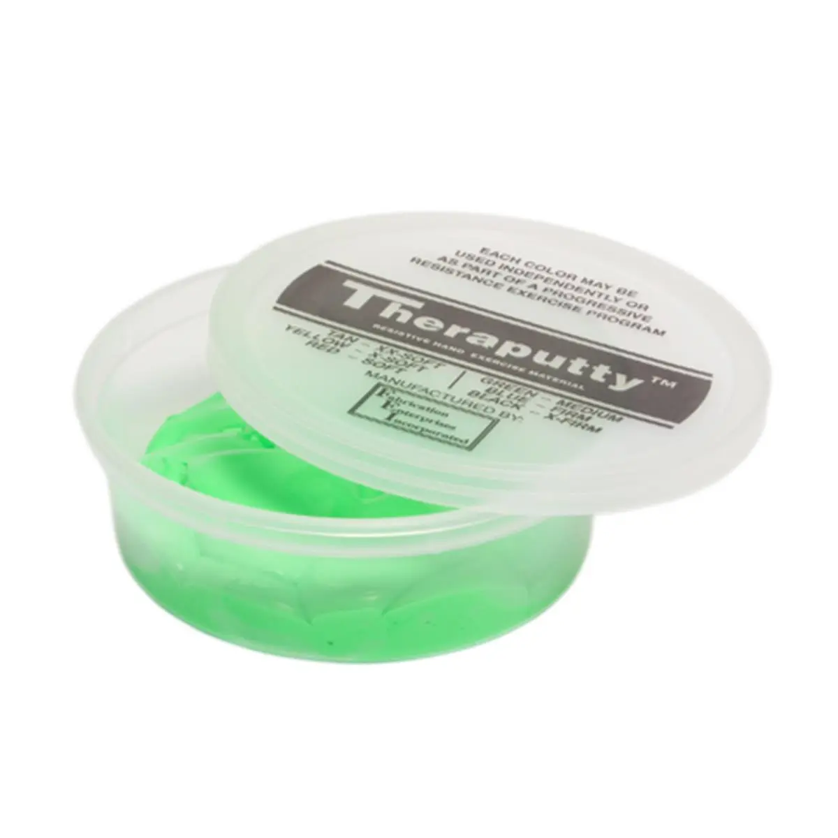 Fabrication Enterprises Cando Therapy Putty - 4 Oz Medium Size Hand Resistance Training Therapy Tool, Gluten Free, Green Fitness Accessory, 4Oz