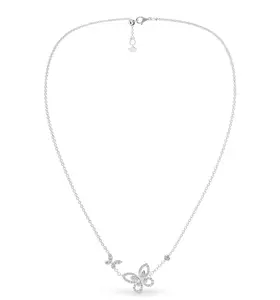 Pre-owned Graff Double Butterfly Silhouette Dia Pendant white gold necklace