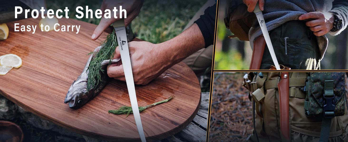 DRAGON RIOT 9 inch Professional Boning Knife for Filleting Fish Christmas Gift  with Ergonomic Handle for Meat Poultry Cutting Indoor or Outdoor