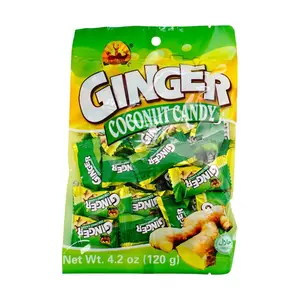 Three Deer Ginger Coconut Candy 120g - Authentic Asian Snack, Sweet & Spicy Flavor
