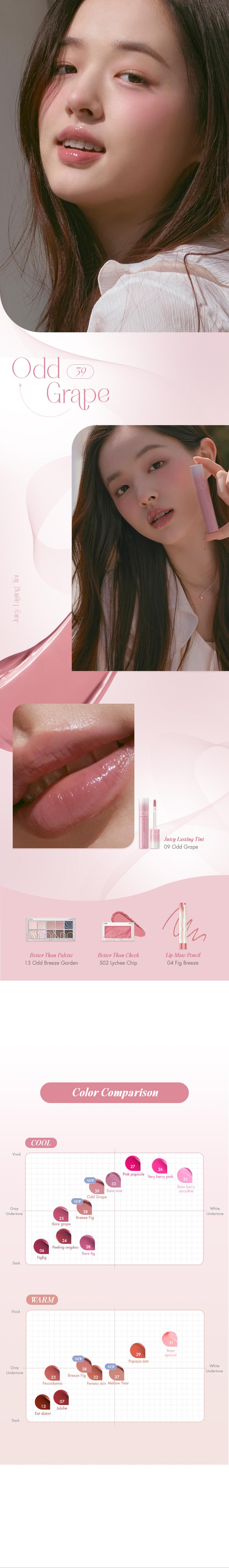 [rom&nd Official Shop] rom&nd Juicy Lasting Tint 5.5g Juicy & Glossy Finish, Long-lasting, Moisturizing, Highly-Pigmented, Lip Care