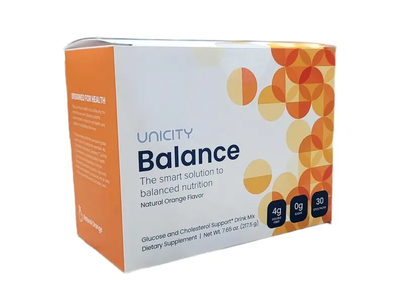 Unicity Balance Natural Orange - 30 Packets for Slow Carbohydrate Absorption & Digestive Health - All-Natural Flavor for Prolonged Satiety