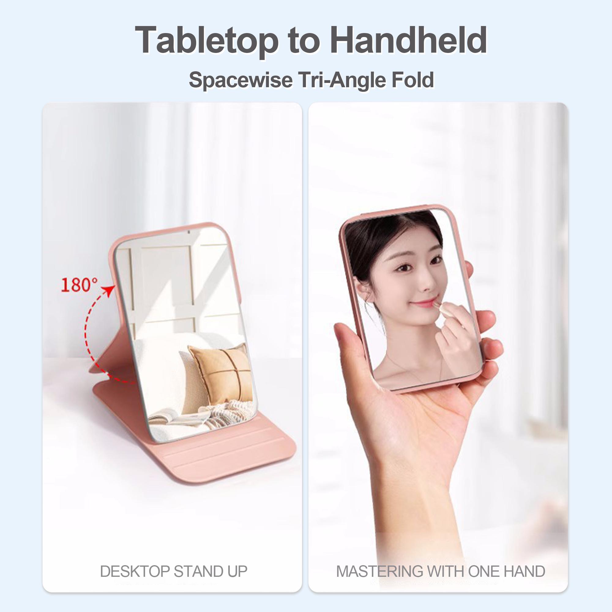 Portable Foldable, Adjustable Mini Mirror, Portable Folding Mirror, Foldable Mirror for Dormitory & Office, Makeup Tools for Women & Girls