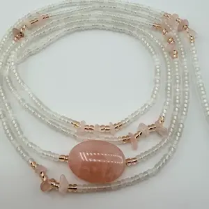 Natural crystal stone chip-traditional tie on waistbeads