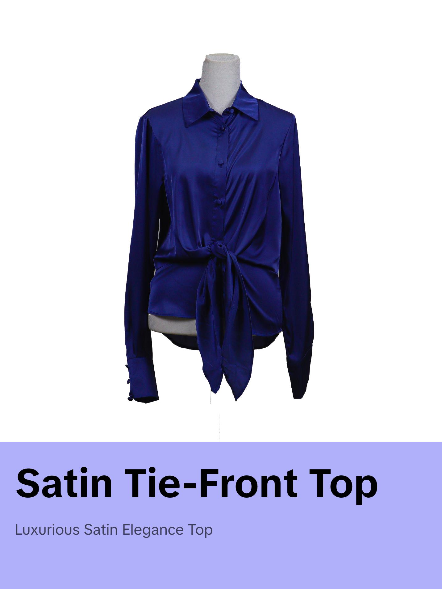 Satin Tie Front top