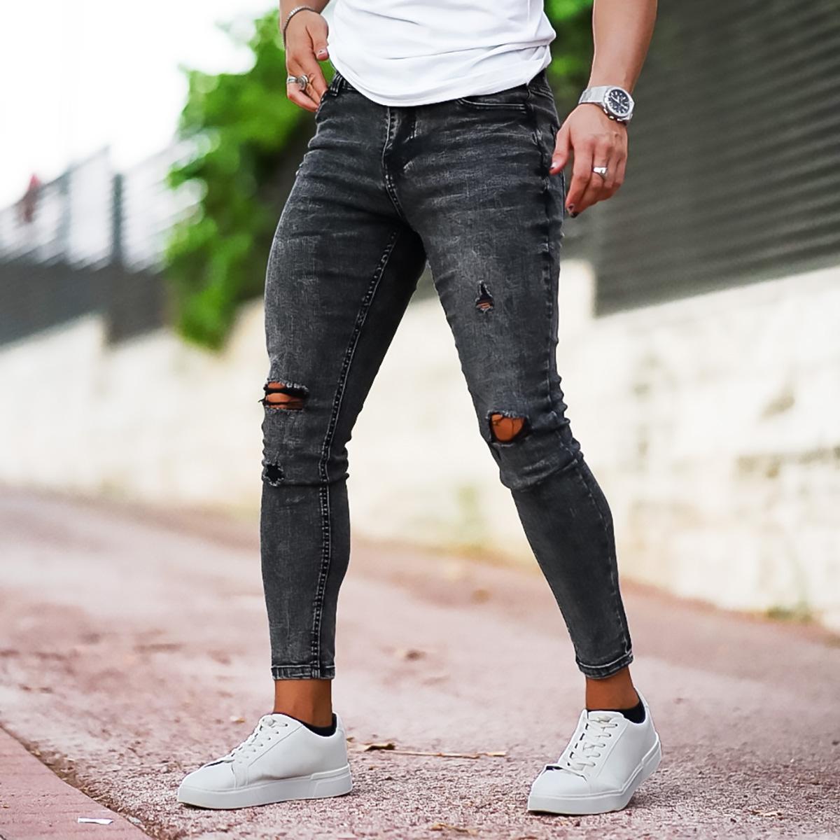GINGTTO Men's Ripped Skinny Jeans Fashion Slim Fit Stretch Denim Jeans Pants