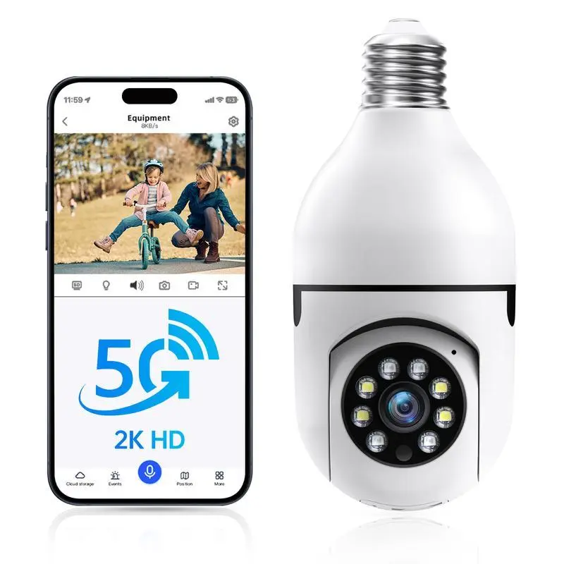 Wireless Bulb Security Camera, 1080P HD WiFi Wireless Surveillance Camera, Motion Detection, Two-Way Audio – Easy-to-Install WiFi Home Security Camera