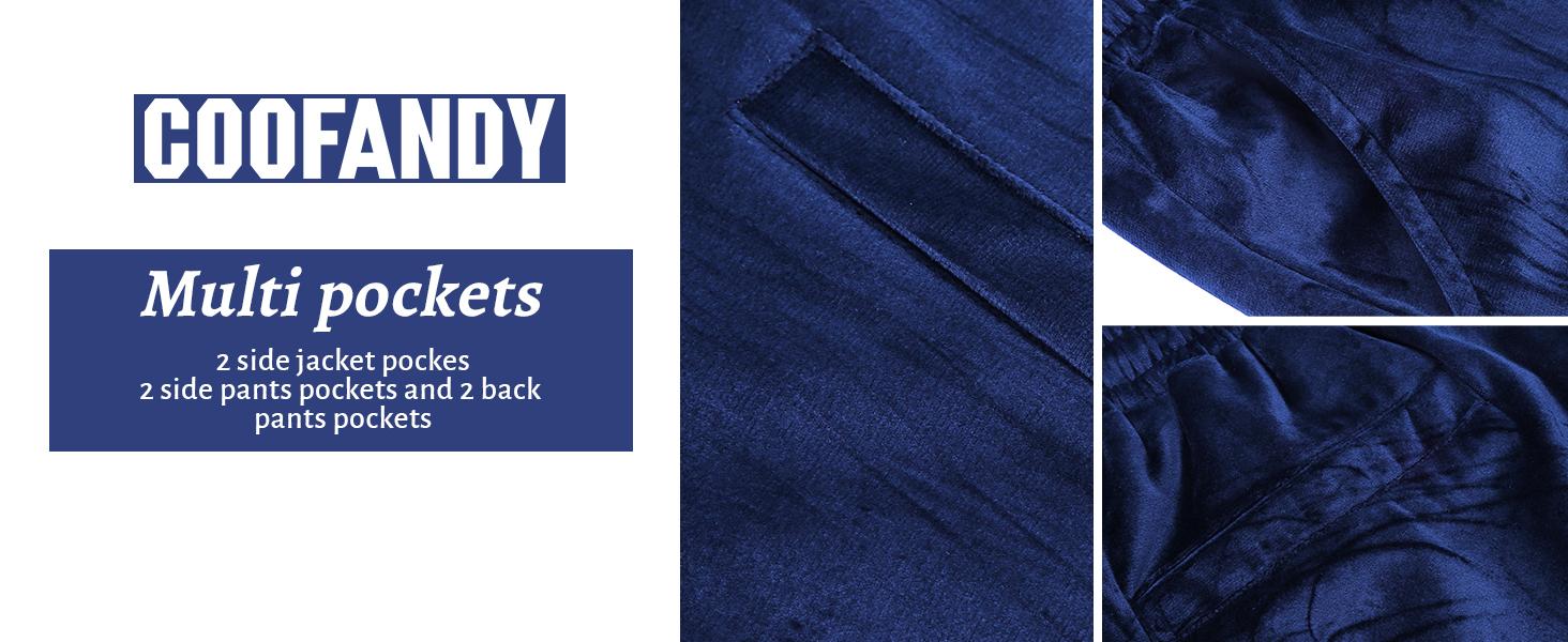 COOFANDY Mens 2 Piece Velour Tracksuit Full Zip Jackets Pants Velvet Jogging Suits Sweatsuit Set