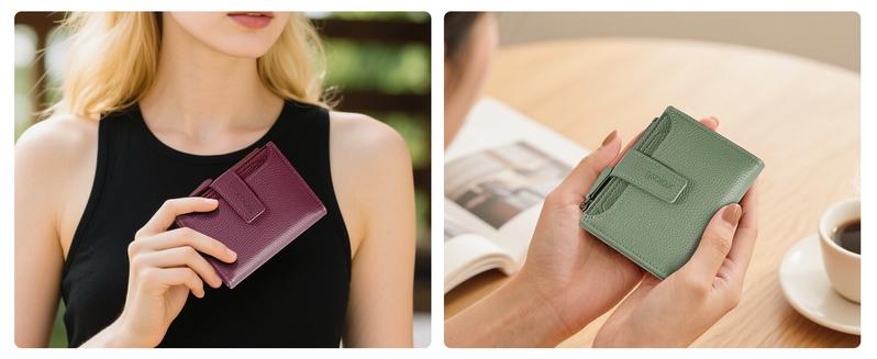 GSOIAX RFID Credit Card Holder, Women's Genuine Leather Coin Pocket Card Holder for Daily and Back to School Use, Perfect for Mother's Day Gift, Girlfriend Gift, Women's Wallet GSOIAX RFID Credit Card Holder, Women's Genuine Leather Coin Pocket Card Holder for Daily and Back to School Use, Perfect for Mother's Day Gift, Girlfriend Gift, Women's Wallet