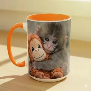Cute Monkey Encouragement Mug – Adorable Emotional Support Animal Cup – Hang In There Gift