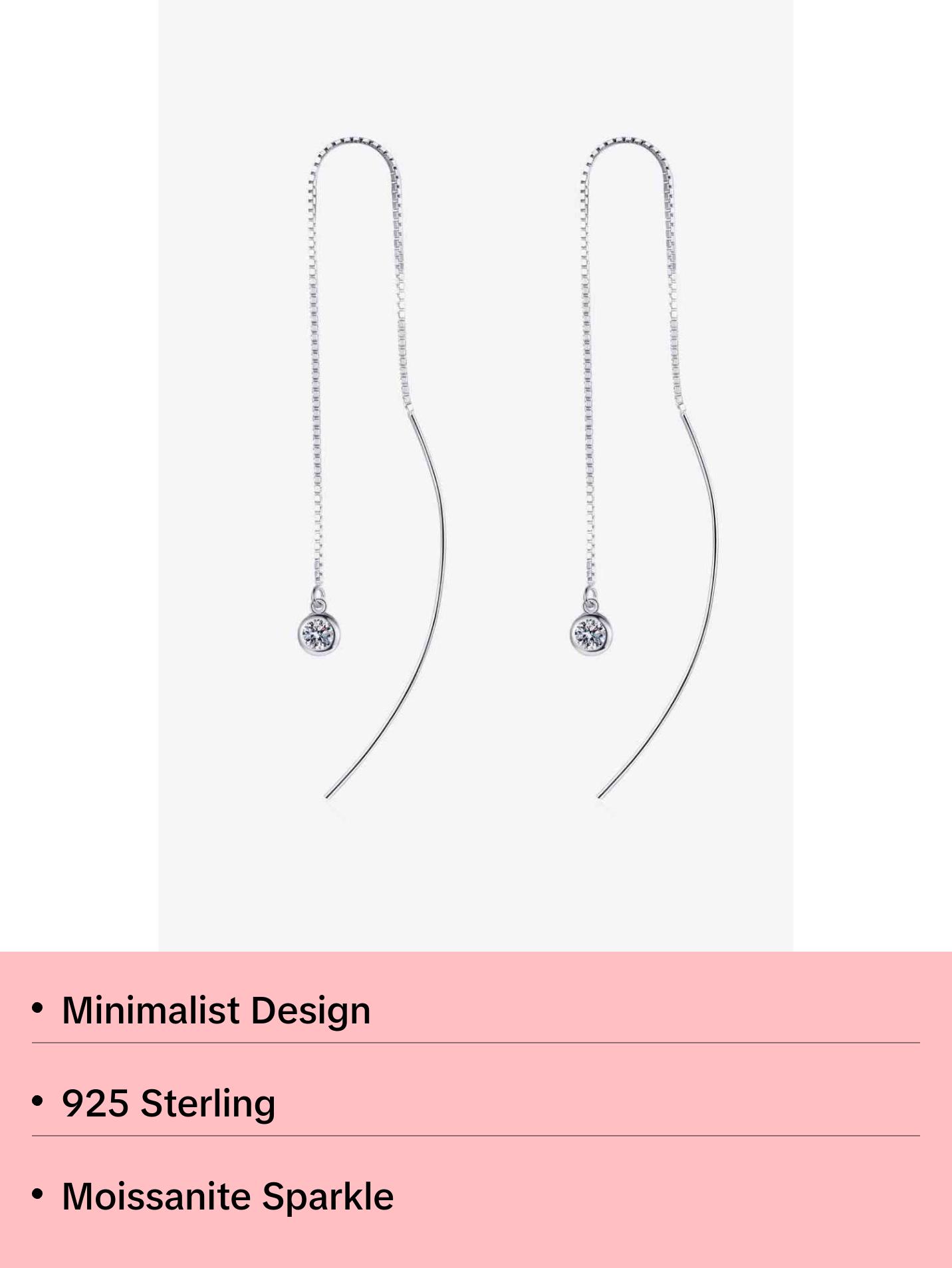 Moissanite 925 Sterling Silver Threader Earrings