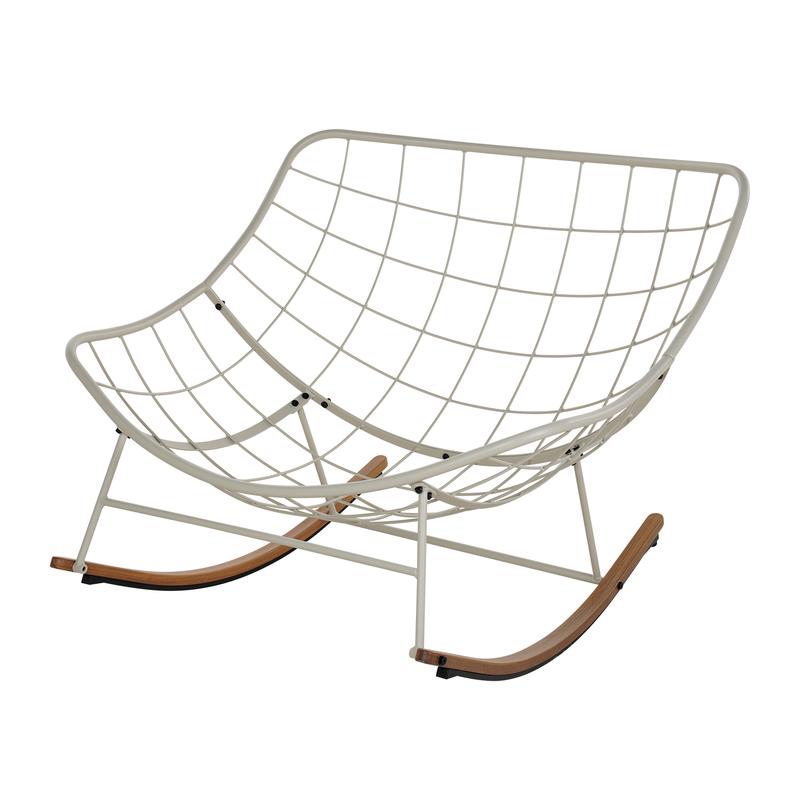 GRANDPATIO Oversized Rocking Chair with Cushion - Indoor/Outdoor Lounge Rocker, Beige