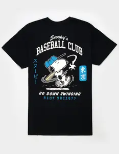 RIOT SOCIETY x Peanuts Snoopy's Baseball Club Mens Tee