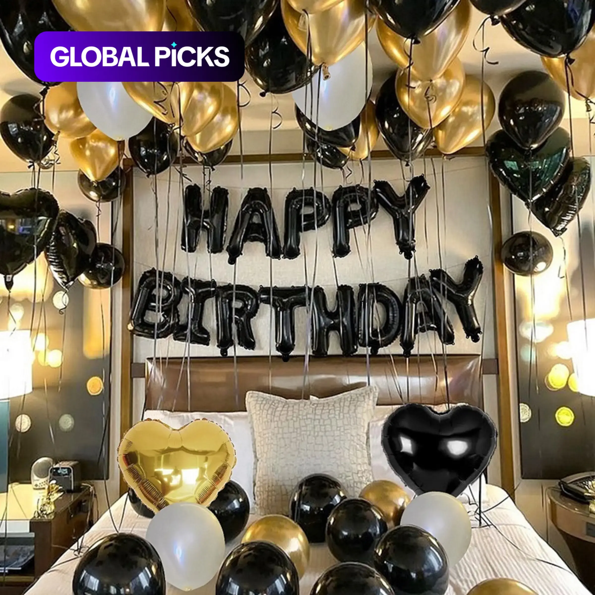 Happy Birthday Balloon Garland Arch Kit, 16-Inch Happy Birthday Letter Balloons, Love Foil Balloon, Heart-Shaped Balloons, Latex Balloons, Birthday Party Decorations, Party Scene Decoration Supplies for Birthdays, Weddings & Events #GLOBAL PICKS