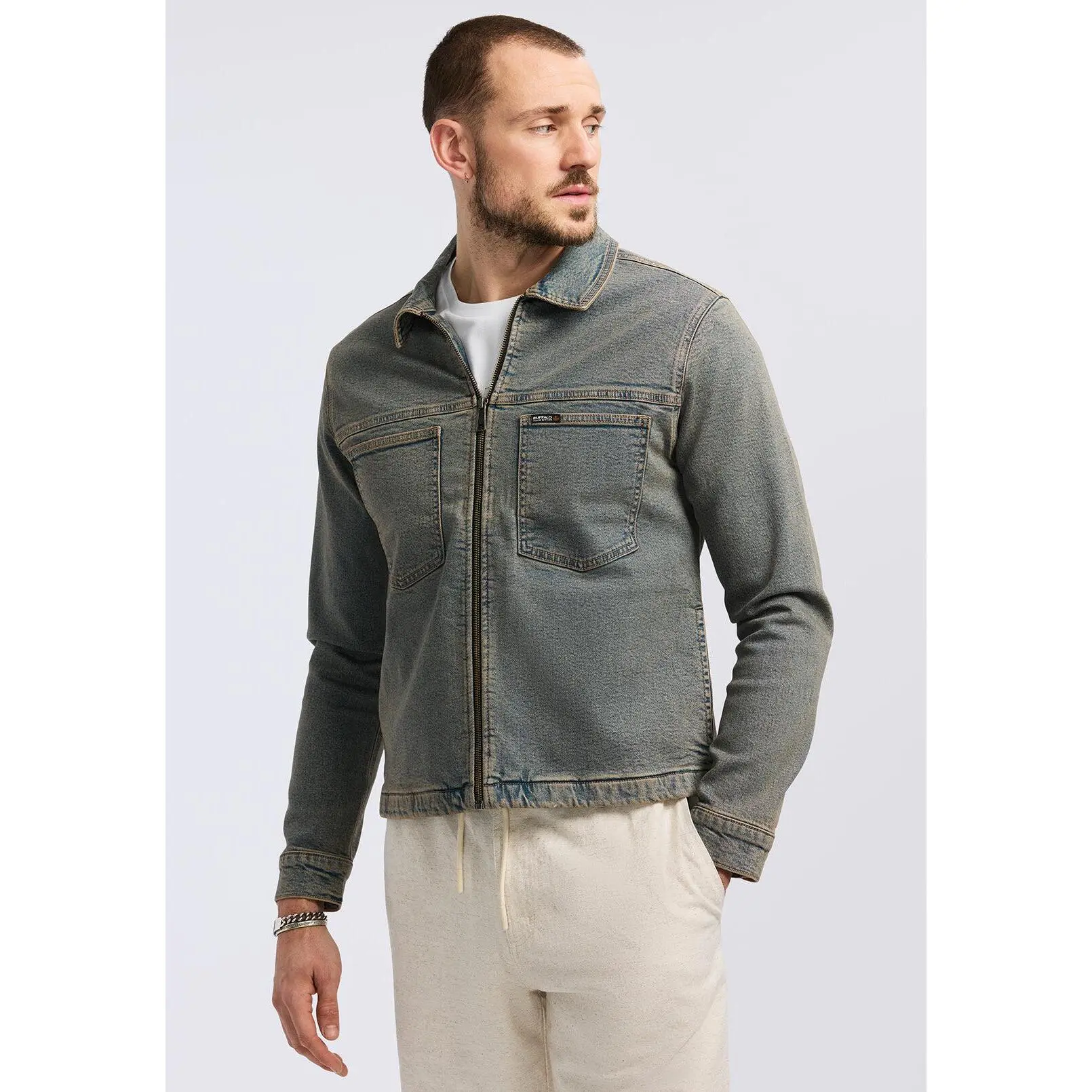 Jett Men's Zip-Front Denim Jacket, Indigo - BM26087