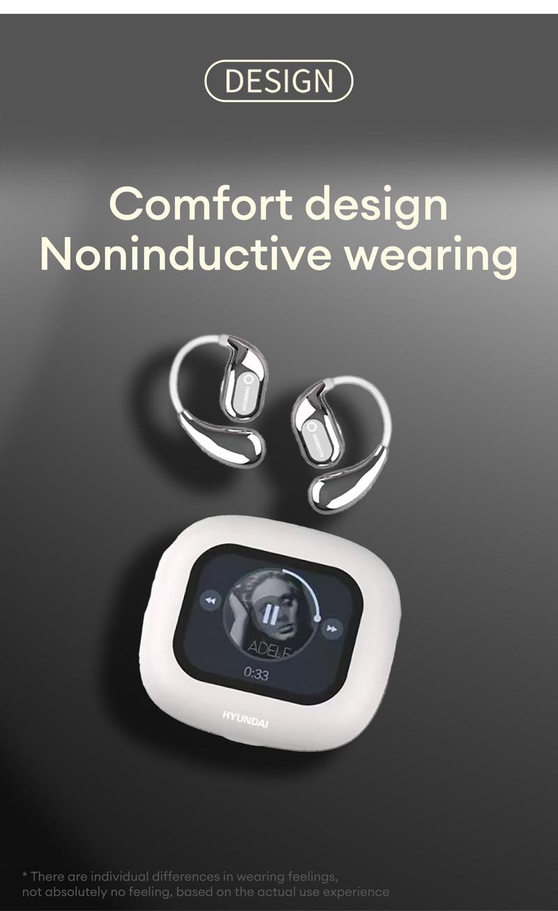 HYUNDAI HY Q18 Pro Electronic Earbud Bluetooth Headset Supports 169‑Language Translation with Full‑Color Touch Screen, Audio Wireless Headphones for Music & Phone Calls