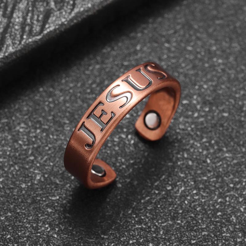 Handcrafted Cross-Shaped 99.99% Pure Copper Ring with Magnetic Properties - Perfect Gift for Boyfriend Girlfriend Family & Friends