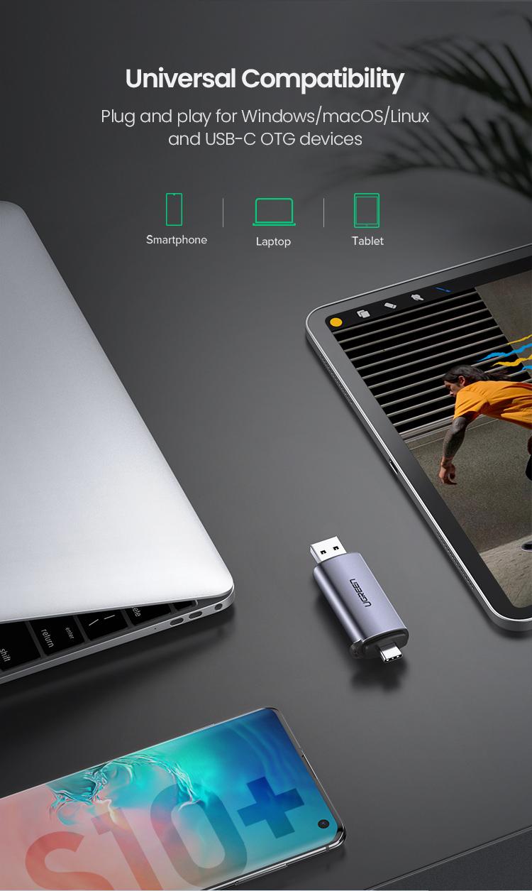 UGREEN SD Card Reader, USB C USB 3.0 Micro SD Card Reader for SD SDHC SDXC MicroSD Compatible with iPhone 17 16 15 Pro Max Samsung Android Computer PC-TikTokShopBlackFriday ,TikTokShopHolidayHaul