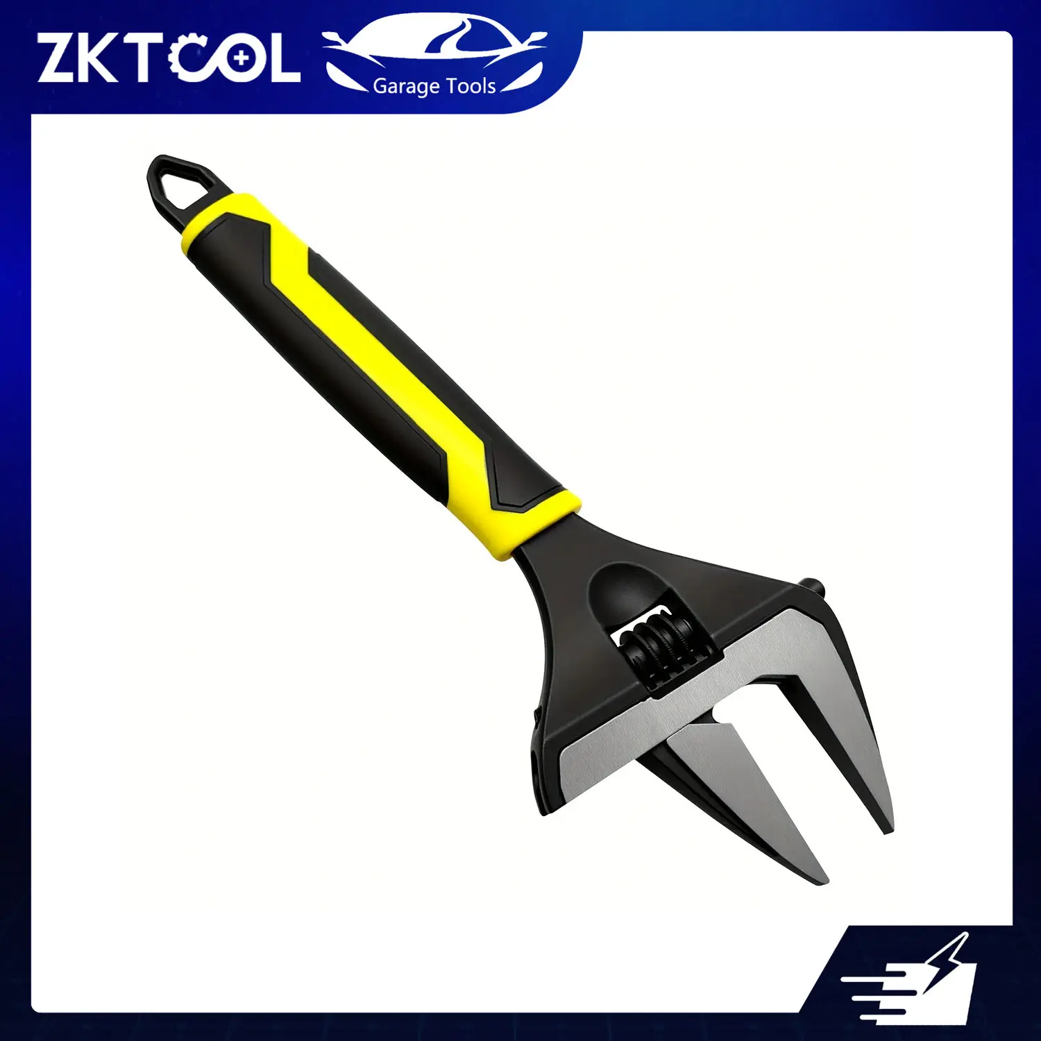 10 Inch Adjustable Wrench, Black Oxide Finish, Wide Mouth Ultra-Thin Pipe Wrench, Forged Cr-V, SAE And Metric Markings Pipe Wrench, Essential Tools For Father's Day Gift