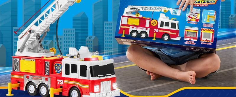 2025 Toys for Kids Extra Large Fire Truck Toys with 33-inch Ladder Lights, Sirens, and Realistic Features Perfect for Boys & Girls Birthday Gifts for Kids Kids Outdoor Play Valentine's Day Gifts for Kids