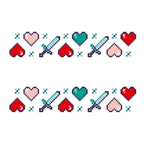 Pixel Hearts Tattoo Bands for Kids - Heartcraft Temporary Tattoo Bands