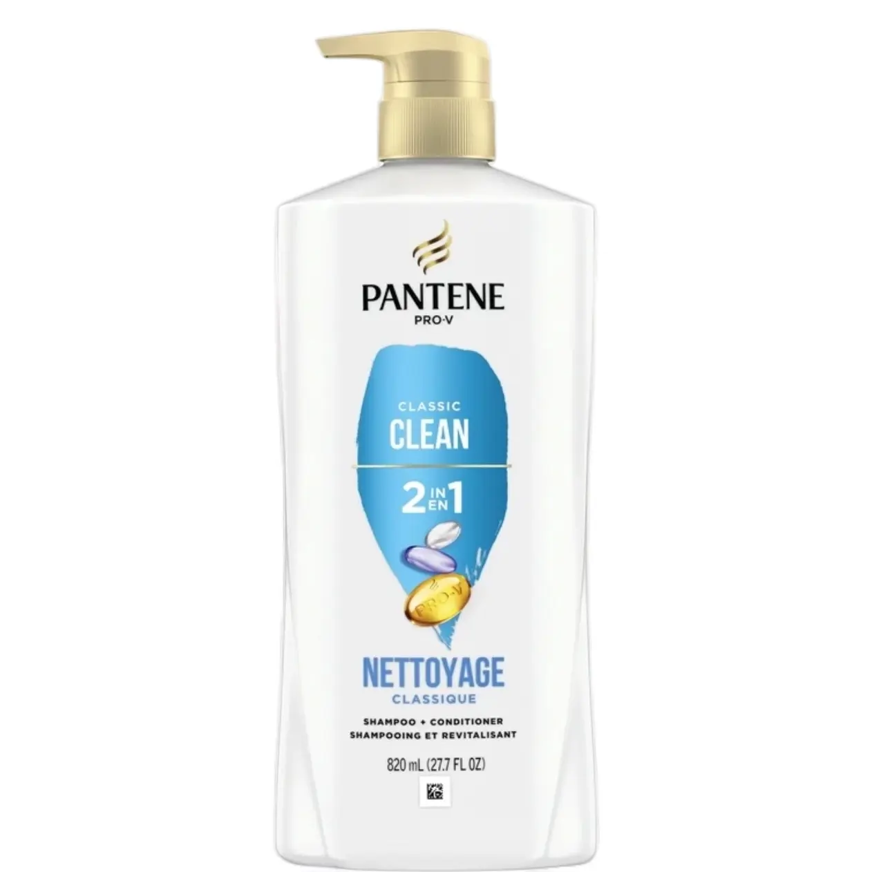 Pantene Pro-V Classic Clean 2-in-1 Liquid Shampoo and Conditioner, 27.7 oz - Alcohol-Free, Anti-Frizz, Colour Protection for Adults' Clean, Healthy, Voluminous Hair, 2In1 Shampoo And Conditioner, Hair Loss, Long-Lasting Shine