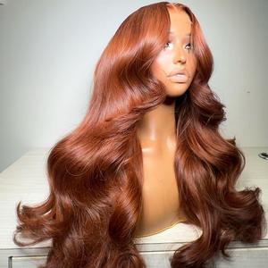 Cikana Hair Reddish Brown Body Wave 13x6 Hd Lace Frontal Human Hair Wig Ginger Orange Colored Human Hair Pre Plucked 13x4 Lace Frontal Wig Brazilian Human Hair Wigs For Women