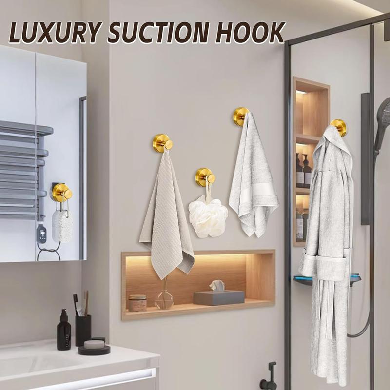 Upgraded model 2 Units Suction Cup Hooks for Shower, Kitchen, Bathroom, Wood Door, Mirror,Glass Door,  Tile – Loofah, Towel, Coat, Bath Robe Hook Holder for Hanging up to 15 lbs with Waterproof